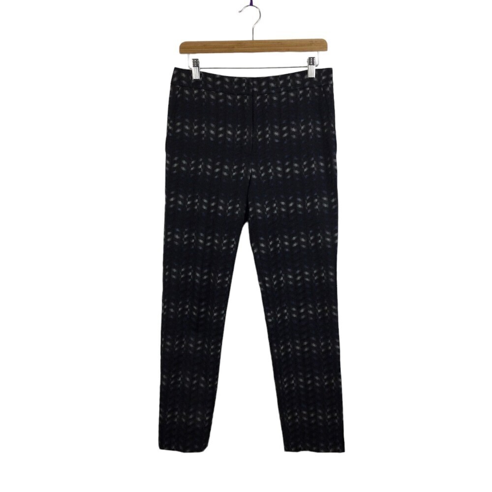 Dennis Merotto Womens Cotton Blend Skinny Striped Printed Pants Black Size 4